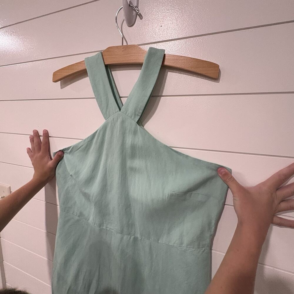 Ann Taylor Factory | Midi Dress Green Sleeveless Halter Neck Summer NWT- Size 14 - Picture 2 of 9